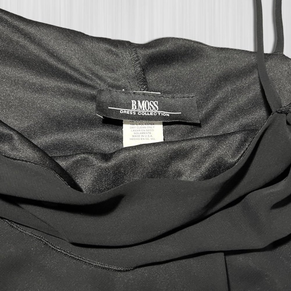 Black Gauzy Y2K High-Low Asymmetrical Fairy Dress B. Moss Sleeveless Breezy - Picture 3 of 4